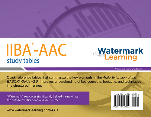 IIBA-AAC Study Tables